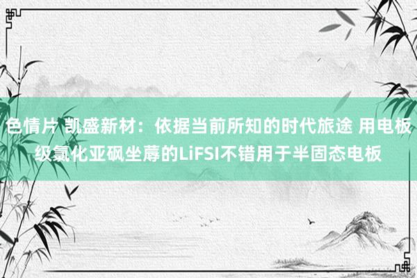 色情片 凯盛新材：依据当前所知的时代旅途 用电板级氯化亚砜坐蓐的LiFSI不错用于半固态电板