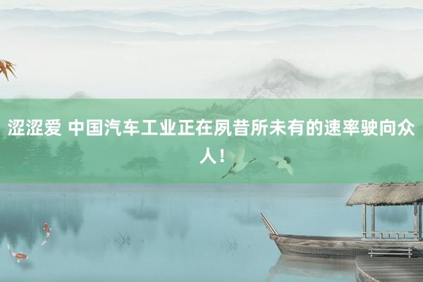 涩涩爱 中国汽车工业正在夙昔所未有的速率驶向众人！