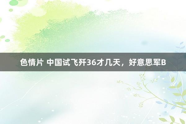 色情片 中国试飞歼36才几天，好意思军B