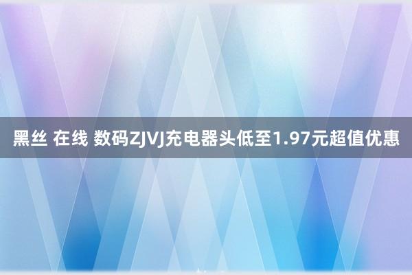 黑丝 在线 数码ZJVJ充电器头低至1.97元超值优惠