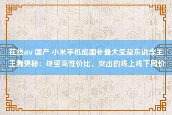 在线av 国产 小米手机成国补最大受益东说念主 王腾揭秘：终坚高性价比、突出的线上线下同价