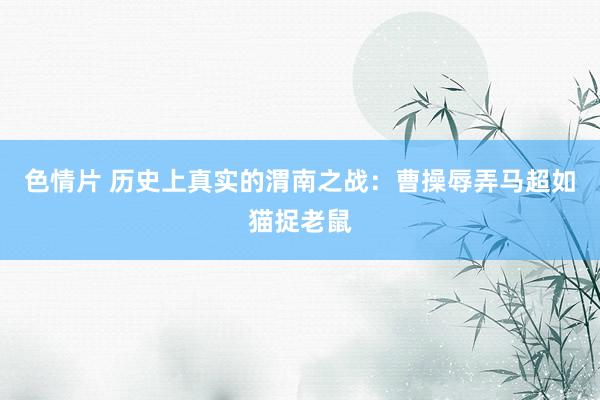 色情片 历史上真实的渭南之战：曹操辱弄马超如猫捉老鼠