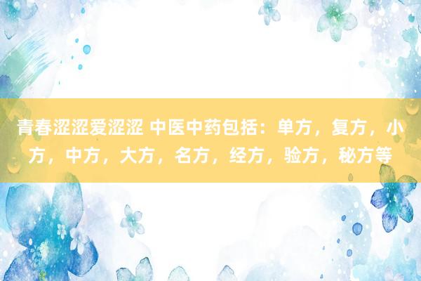 青春涩涩爱涩涩 中医中药包括：单方，复方，小方，中方，大方，名方，经方，验方，秘方等