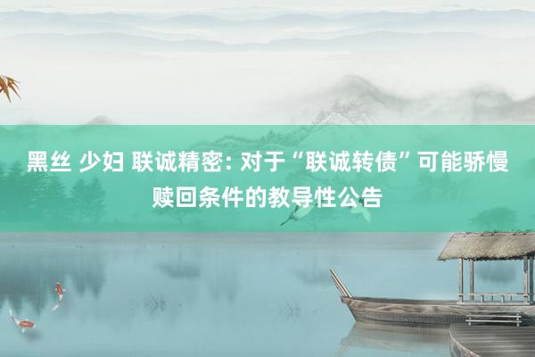 黑丝 少妇 联诚精密: 对于“联诚转债”可能骄慢赎回条件的教导性公告