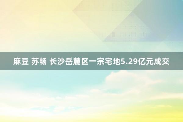 麻豆 苏畅 长沙岳麓区一宗宅地5.29亿元成交