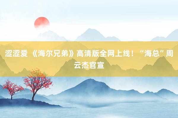 涩涩爱 《海尔兄弟》高清版全网上线！“海总”周云杰官宣