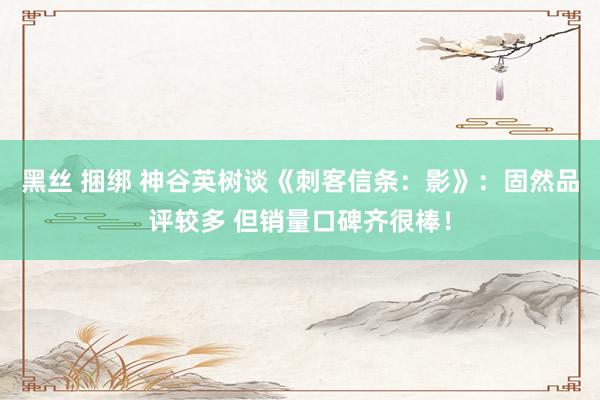 黑丝 捆绑 神谷英树谈《刺客信条：影》：固然品评较多 但销量口碑齐很棒！