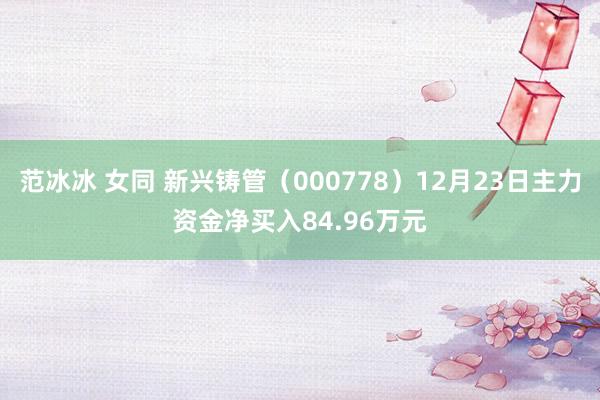 范冰冰 女同 新兴铸管（000778）12月23日主力资金净买入84.96万元