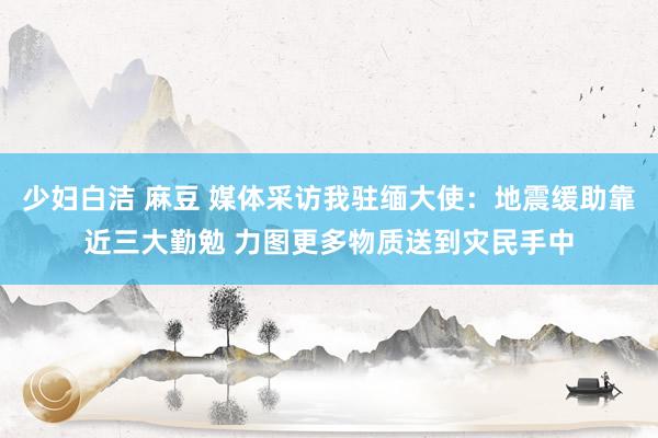 少妇白洁 麻豆 媒体采访我驻缅大使：地震缓助靠近三大勤勉 力图更多物质送到灾民手中