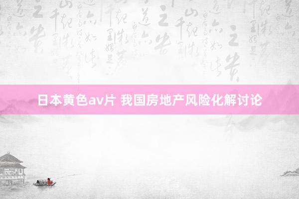 日本黄色av片 我国房地产风险化解讨论