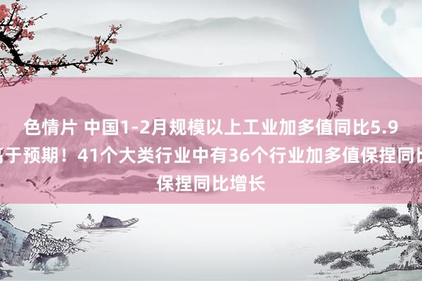 色情片 中国1-2月规模以上工业加多值同比5.9%，高于预期！41个大类行业中有36个行业加多值保捏同比增长