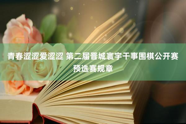 青春涩涩爱涩涩 第二届晋城寰宇干事围棋公开赛预选赛规章