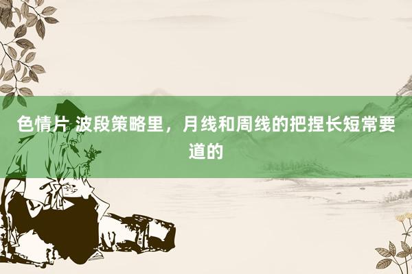 色情片 波段策略里,月线和周线的把捏长短常要道的