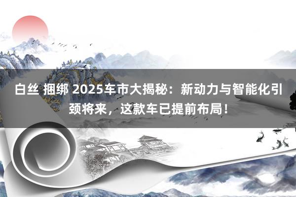 白丝 捆绑 2025车市大揭秘：新动力与智能化引颈将来，这款车已提前布局！