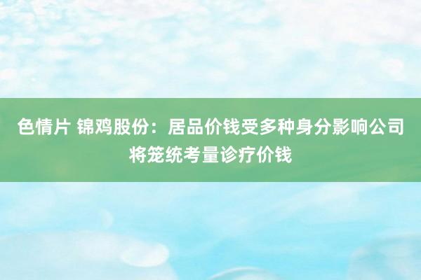 色情片 锦鸡股份：居品价钱受多种身分影响公司将笼统考量诊疗价钱
