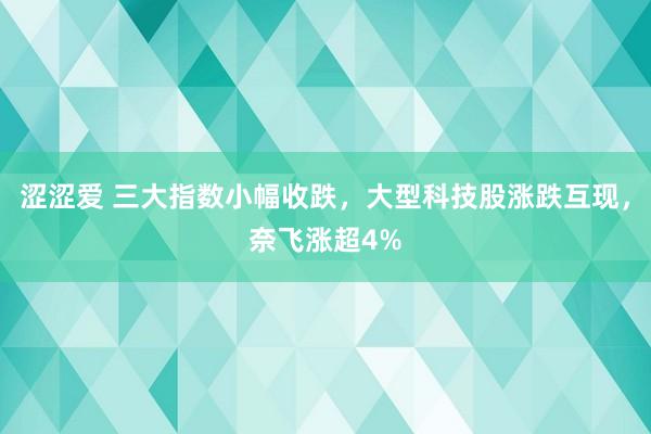 涩涩爱 三大指数小幅收跌，大型科技股涨跌互现，奈飞涨超4%