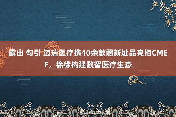 露出 勾引 迈瑞医疗携40余款翻新址品亮相CMEF，徐徐构建数智医疗生态