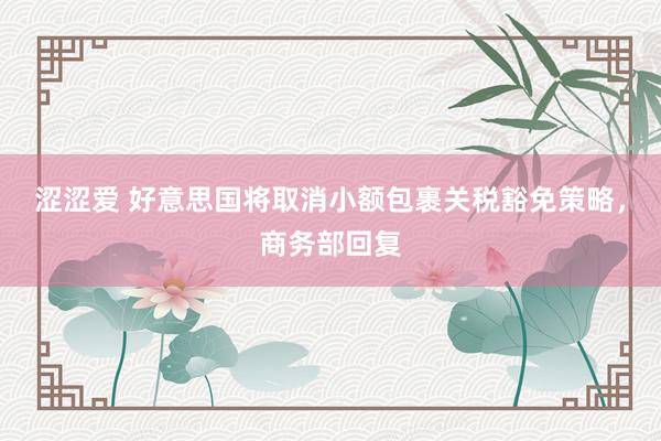 涩涩爱 好意思国将取消小额包裹关税豁免策略，商务部回复