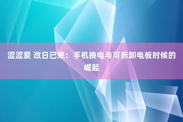 涩涩爱 改日已来：手机换电与可拆卸电板时候的崛起