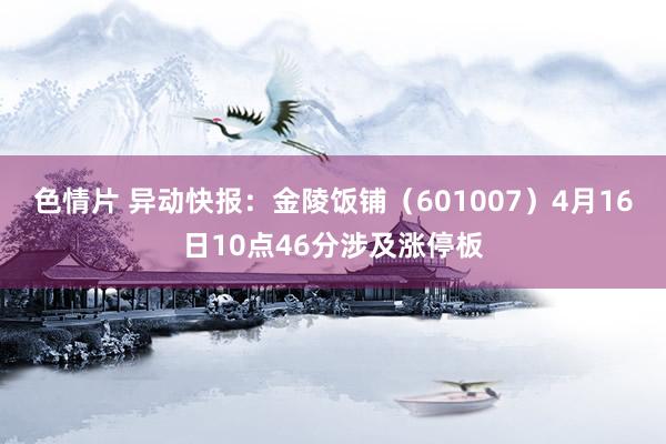 色情片 异动快报：金陵饭铺（601007）4月16日10点46分涉及涨停板