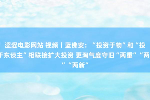 涩涩电影网站 视频丨蓝佛安：“投资于物”和“投资于东谈主”相联接扩大投资 更淘气度守旧“两重”“两新”