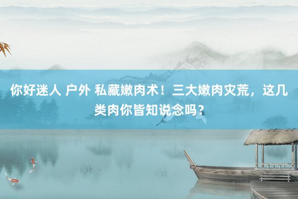 你好迷人 户外 私藏嫩肉术！三大嫩肉灾荒，这几类肉你皆知说念吗？