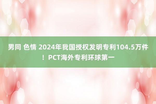 男同 色情 2024年我国授权发明专利104.5万件！PCT海外专利环球第一